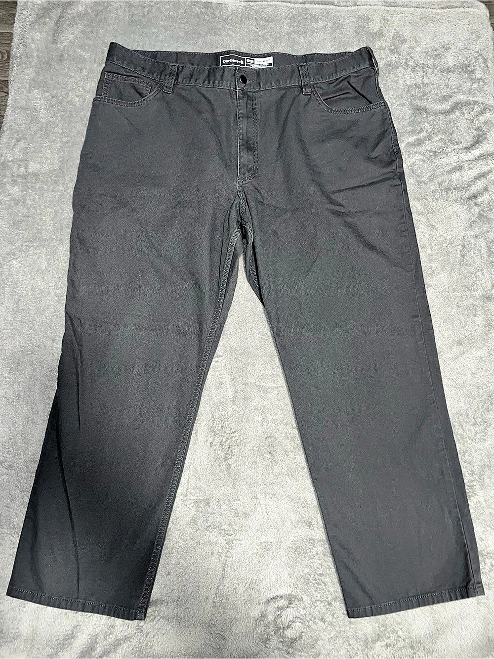 Carhartt Rugged Flex Relaxed Fit Canvas 5-Pocket Work Pant Pants Gray Waist 42X3